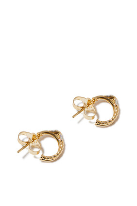Petite X Mini Hoop Earrings in 18K Yellow Gold with Pavé Diamonds